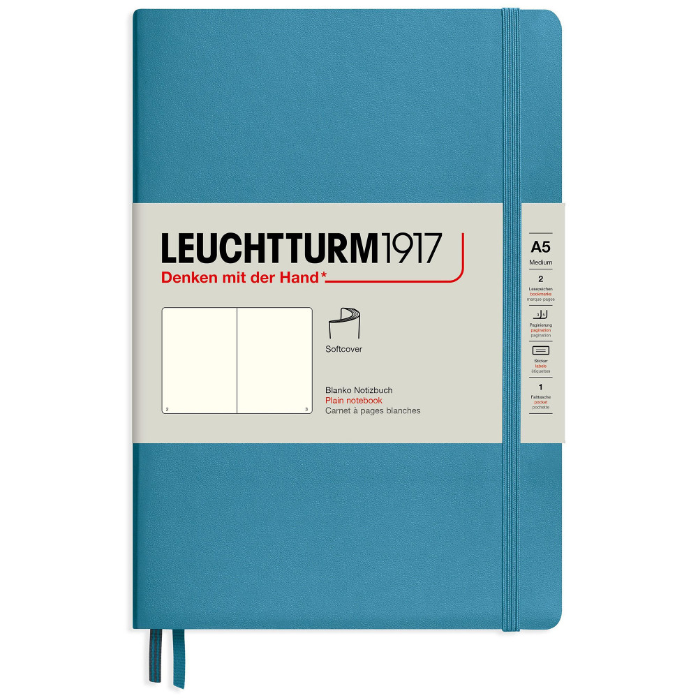 Записная книжка Leuchtturm Medium A5 Nordic Blue мягкая обложка 123 стр, артикул 362849. Фото 8