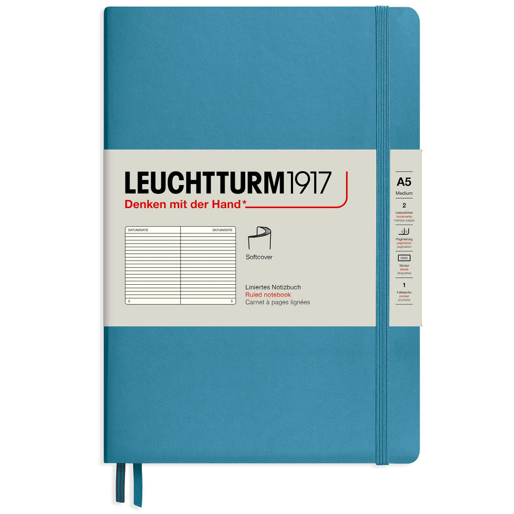 Записная книжка Leuchtturm Medium A5 Nordic Blue мягкая обложка 123 стр, артикул 362849. Фото 9