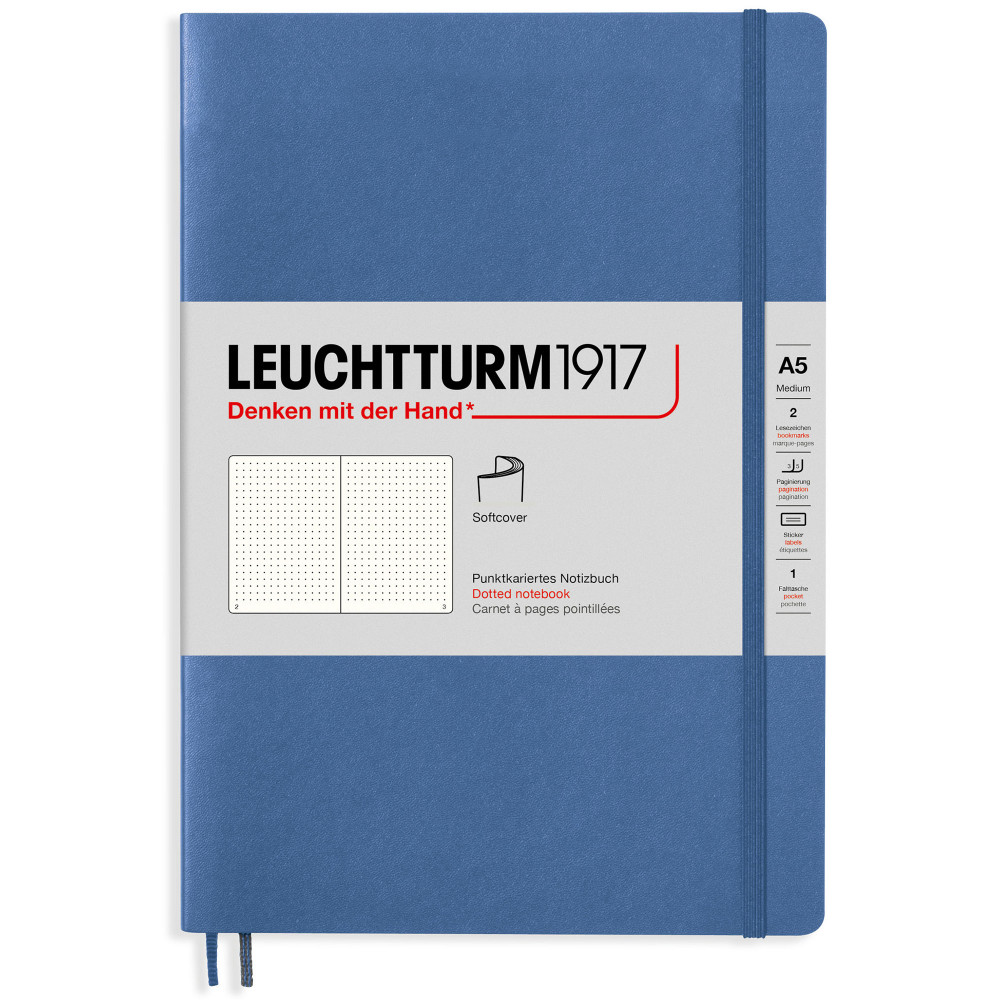 Записная книжка Leuchtturm Medium A5 Denim мягкая обложка 123 стр, артикул 361571. Фото 1