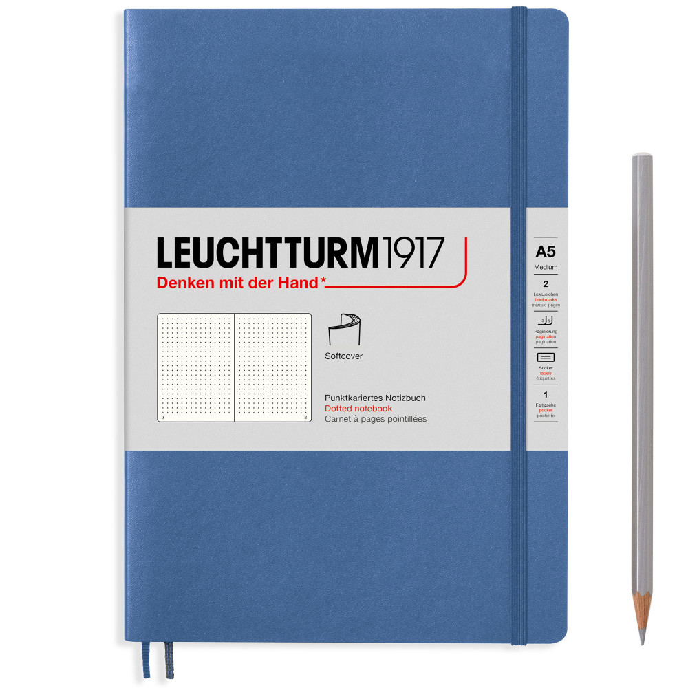 Записная книжка Leuchtturm Medium A5 Denim мягкая обложка 123 стр, артикул 361571. Фото 2