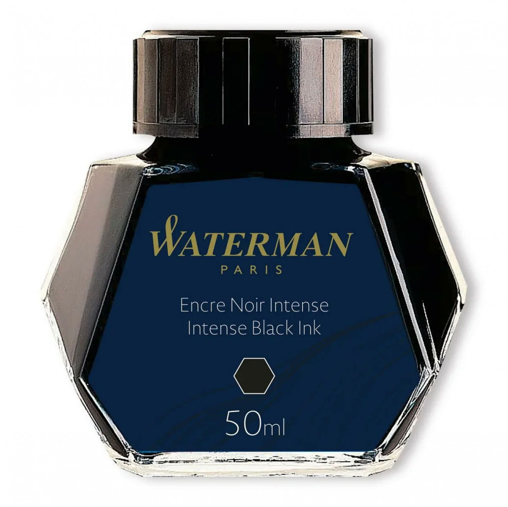 Флакон с чернилами для перьевой ручки Waterman Intense Black черный, артикул S0110710. Фото 2