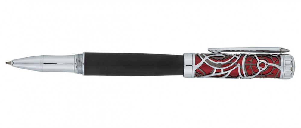 Ручка-роллер Pierre Cardin L'Esprit Soft Touch черный лак красный лак хром, артикул PC6604RP. Фото 3