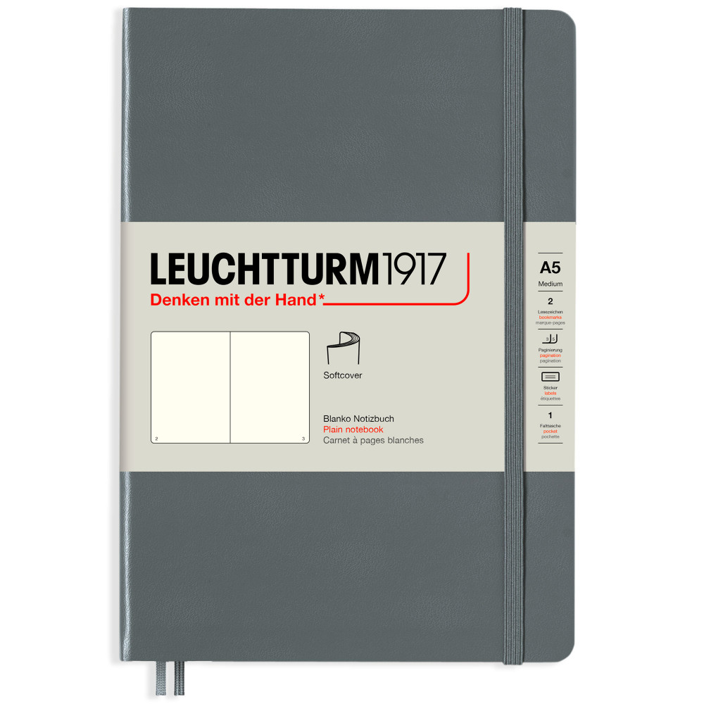 Записная книжка Leuchtturm Medium A5 Anthracite мягкая обложка 123 стр, артикул 362851. Фото 8