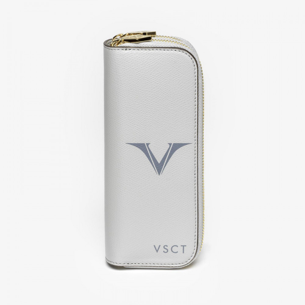 Кожаный чехол для четырех ручек Visconti VSCT серый, артикул KL08-03. Фото 2
