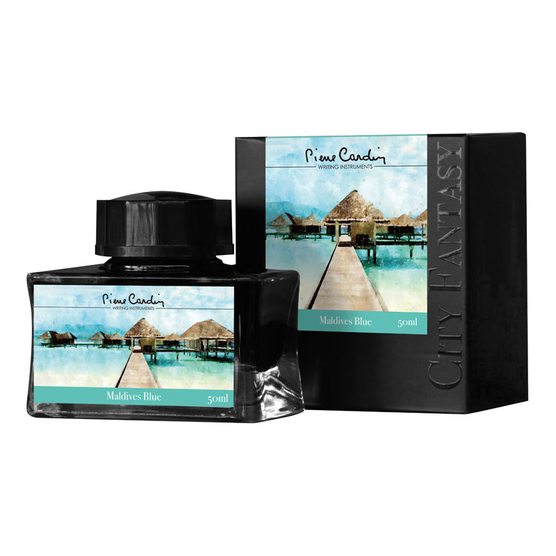Флакон с чернилами Pierre Cardin Maldives Blue (голубые мальдивы) для перьевых ручек 50 мл, PC332-L11 Флакон с чернилами Pierre Cardin Maldives Blue (голубые мальдивы) для перьевых ручек 50 мл, артикул PC332-L11. Фото 1