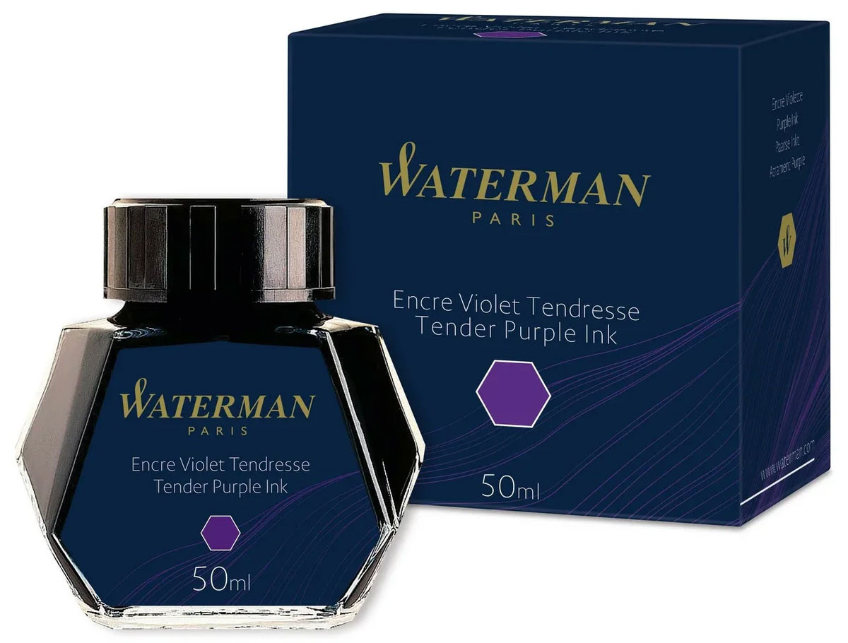 Флакон с чернилами для перьевой ручки Waterman Tender Purple пурпурный, S0110750 Флакон с чернилами для перьевой ручки Waterman Tender Purple пурпурный, артикул S0110750. Фото 1
