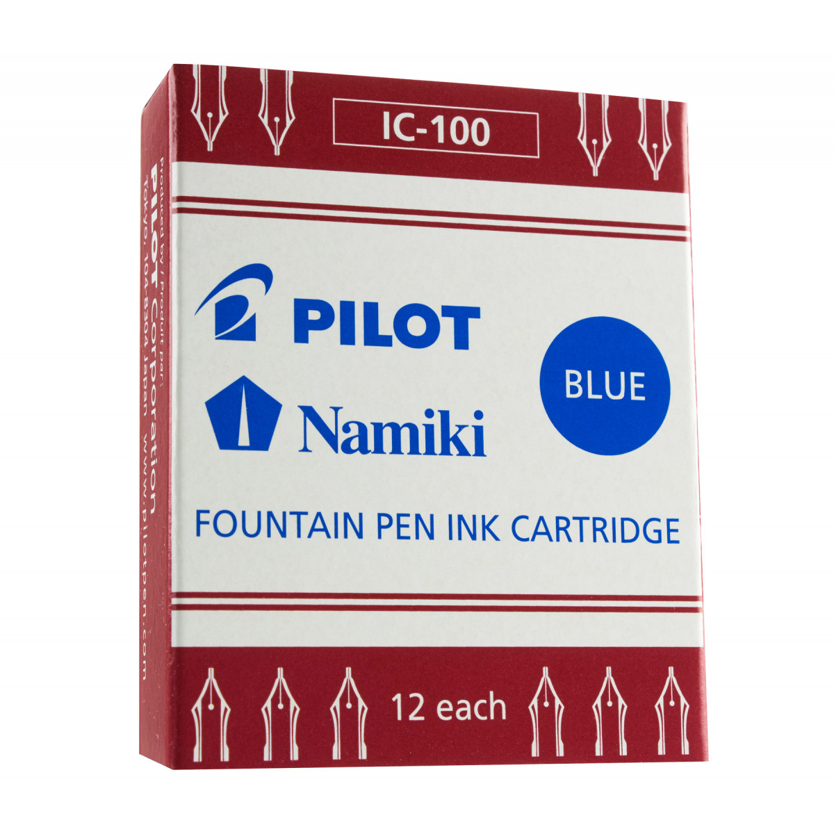 Картриджи с чернилами (12 шт) для перьевых ручек Pilot Fine Writing синий, ic-100-l Картриджи с чернилами (12 шт) для перьевых ручек Pilot Fine Writing синий, артикул ic-100-l. Фото 1