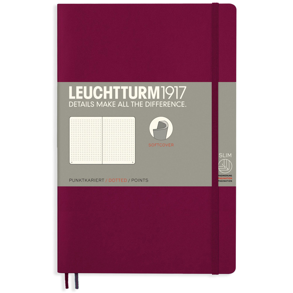 Записная книжка Leuchtturm Paperback B6+ Port Red мягкая обложка 123 стр, артикул 359683. Фото 1