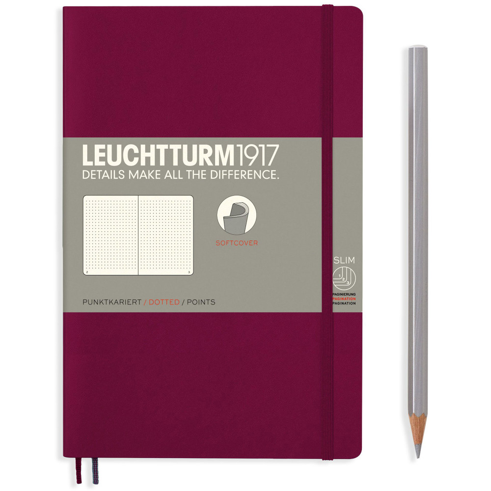 Записная книжка Leuchtturm Paperback B6+ Port Red мягкая обложка 123 стр, артикул 359683. Фото 2