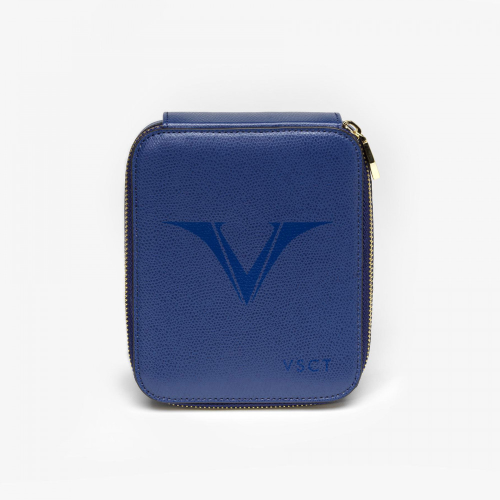 Кожаный чехол для шести ручек Visconti VSCT синий, артикул KL09-02. Фото 5