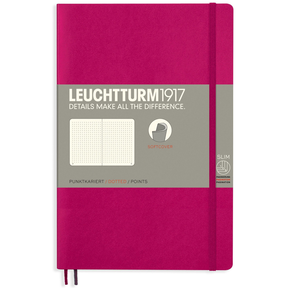 Записная книжка Leuchtturm Paperback B6+ Berry мягкая обложка 123 стр, артикул 358294. Фото 1