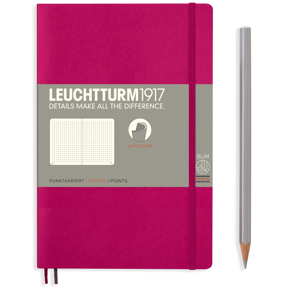 Записная книжка Leuchtturm Paperback B6+ Berry мягкая обложка 123 стр, артикул 358294. Фото 2