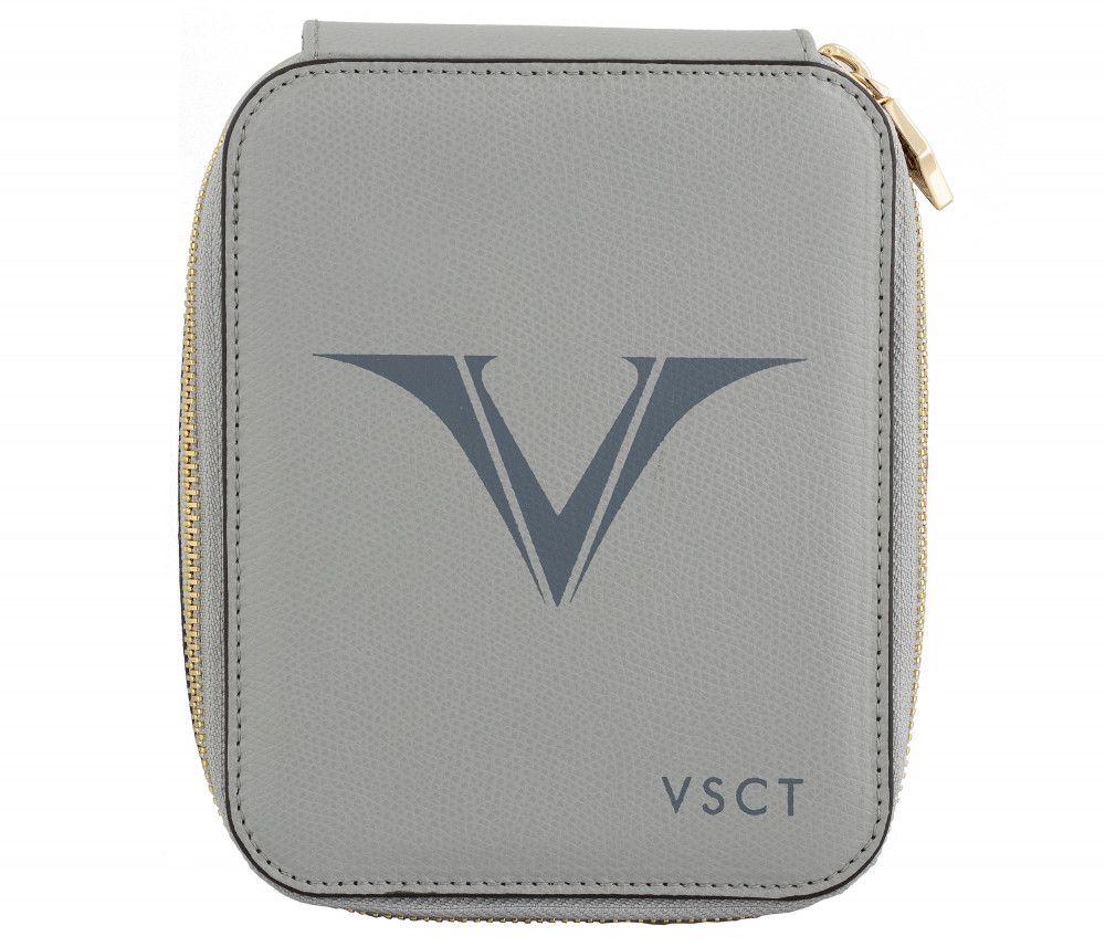 Кожаный чехол для шести ручек Visconti VSCT серый, артикул KL09-03. Фото 1