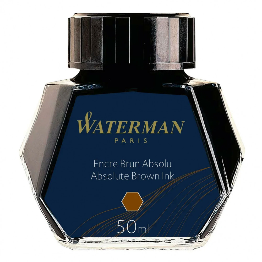 Флакон с чернилами для перьевой ручки Waterman Absolute Brown коричневый, артикул S0110830. Фото 2