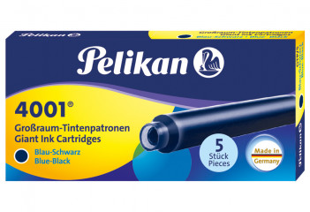 Картриджи с чернилами (длинные, 5 шт) для перьевой ручки Pelikan 4001 Blue Black