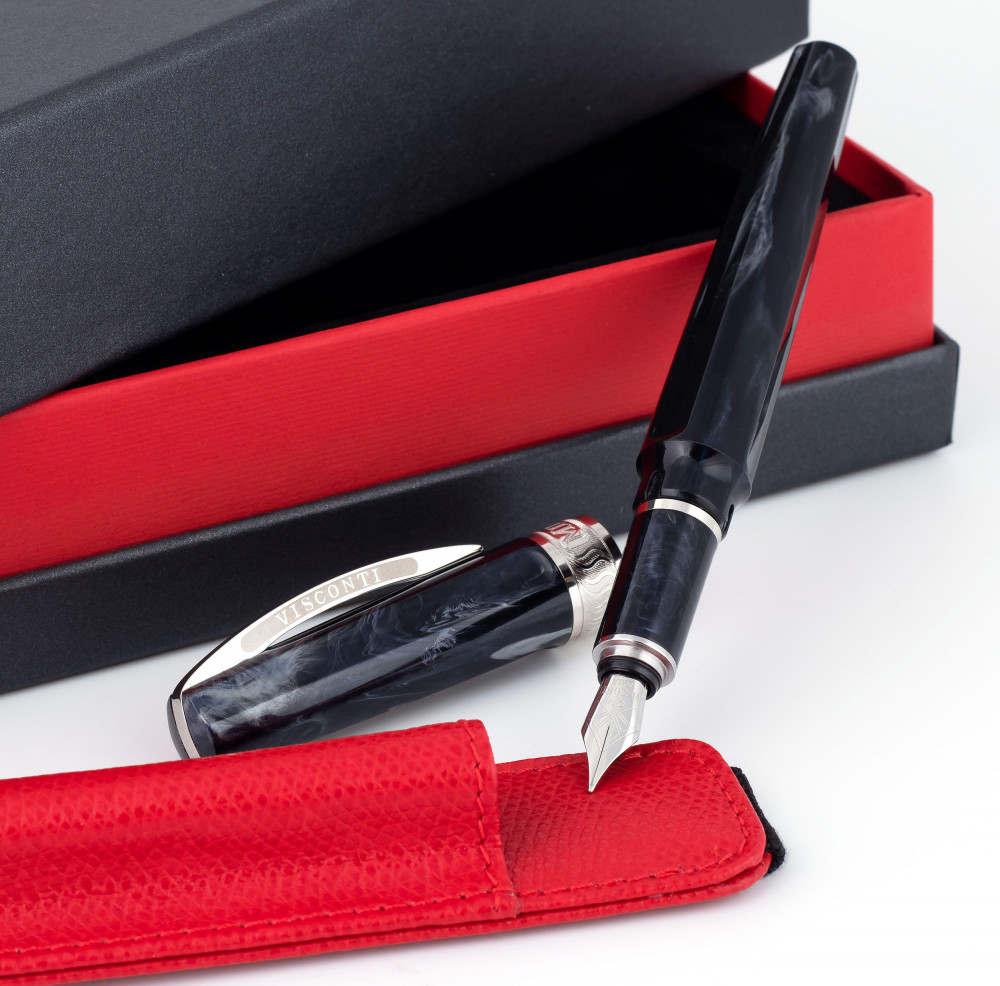 Подарочный набор: перьевая ручка Visconti Mirage Black + кожаный чехол, артикул KP09-07-FPEF. Фото 8