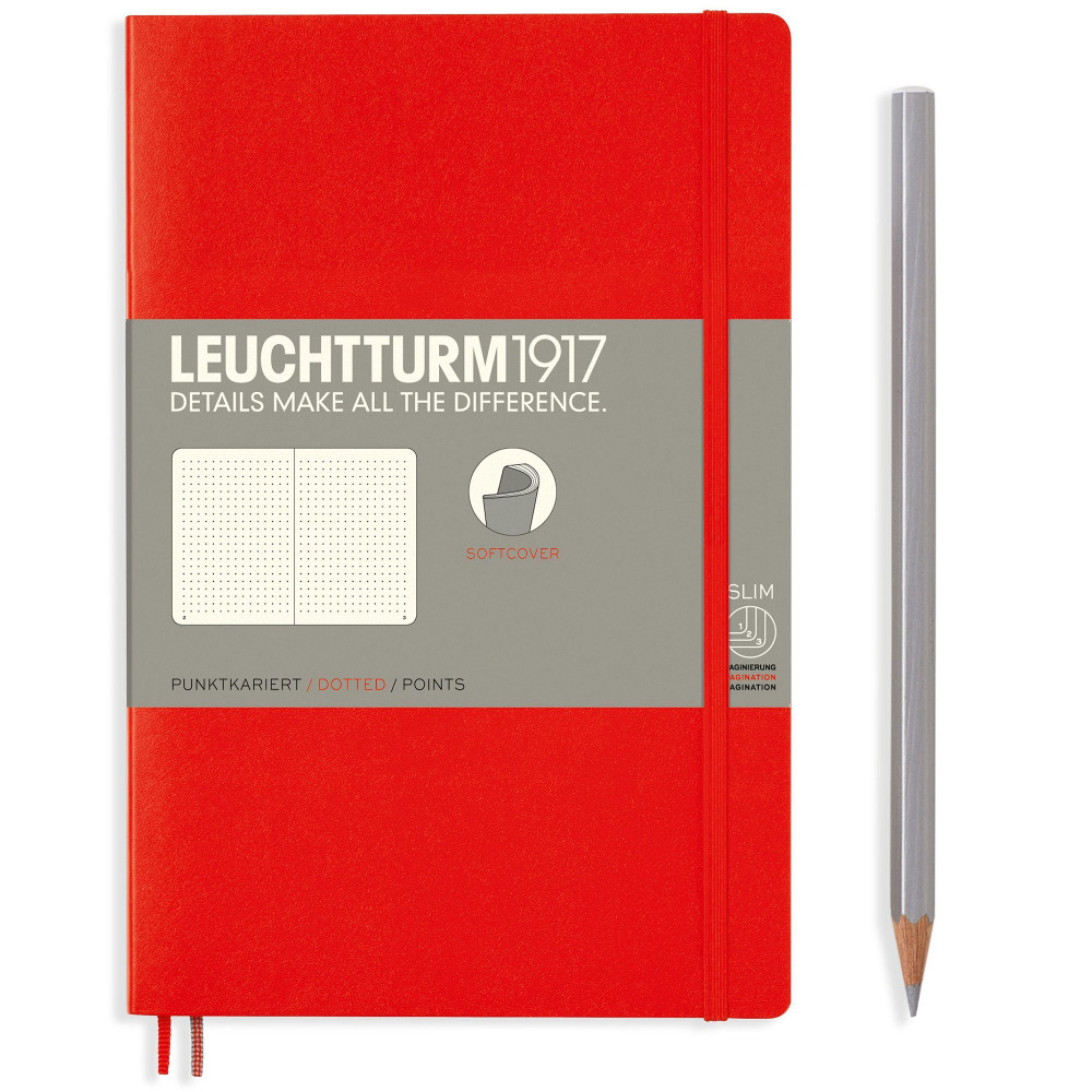 Записная книжка Leuchtturm Paperback B6+ Red мягкая обложка 123 стр, артикул 358297. Фото 2