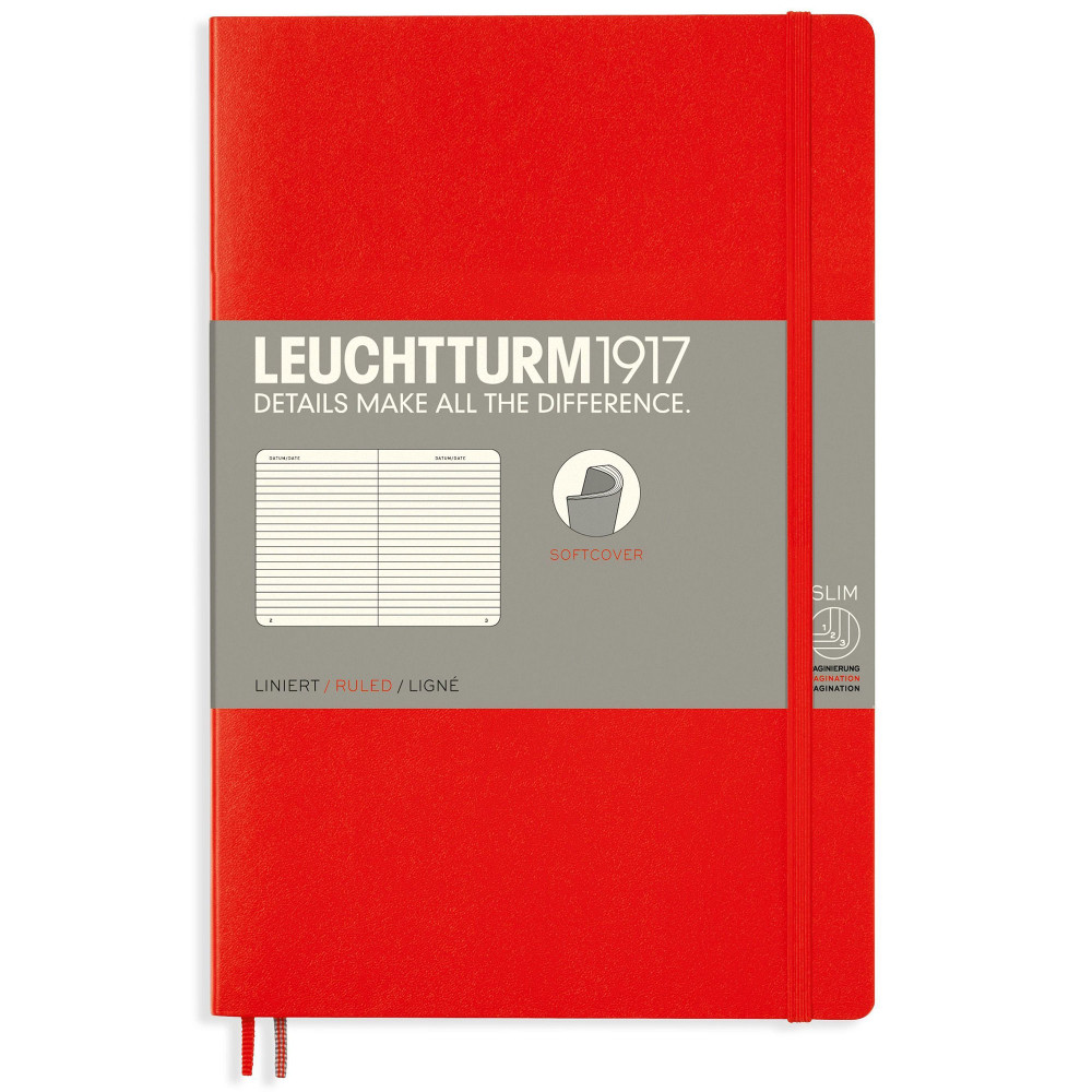Записная книжка Leuchtturm Paperback B6+ Red мягкая обложка 123 стр, артикул 358297. Фото 9