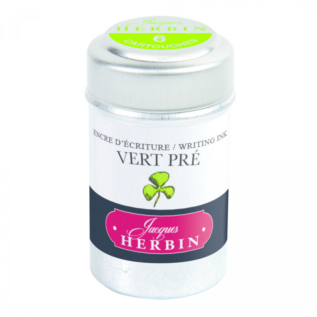 Картриджи с чернилами (6 шт) для перьевой ручки Herbin Vert pre (салатовый), 20131T Картриджи с чернилами (6 шт) для перьевой ручки Herbin Vert pre (салатовый), артикул 20131T. Фото 1