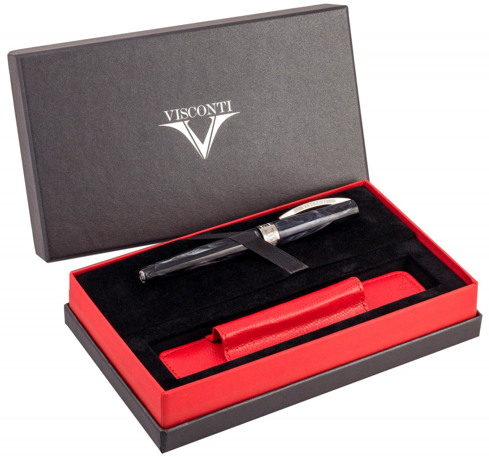 Подарочный набор: ручка-роллер Visconti Mirage Black + кожаный чехол, артикул KP09-07-RB. Фото 4
