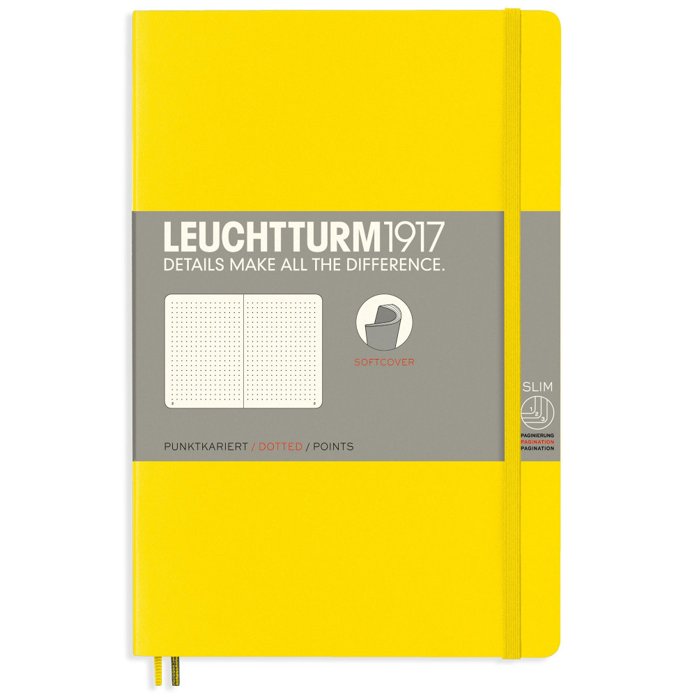 Записная книжка Leuchtturm Paperback B6+ Lemon мягкая обложка 123 стр, артикул 358303. Фото 1