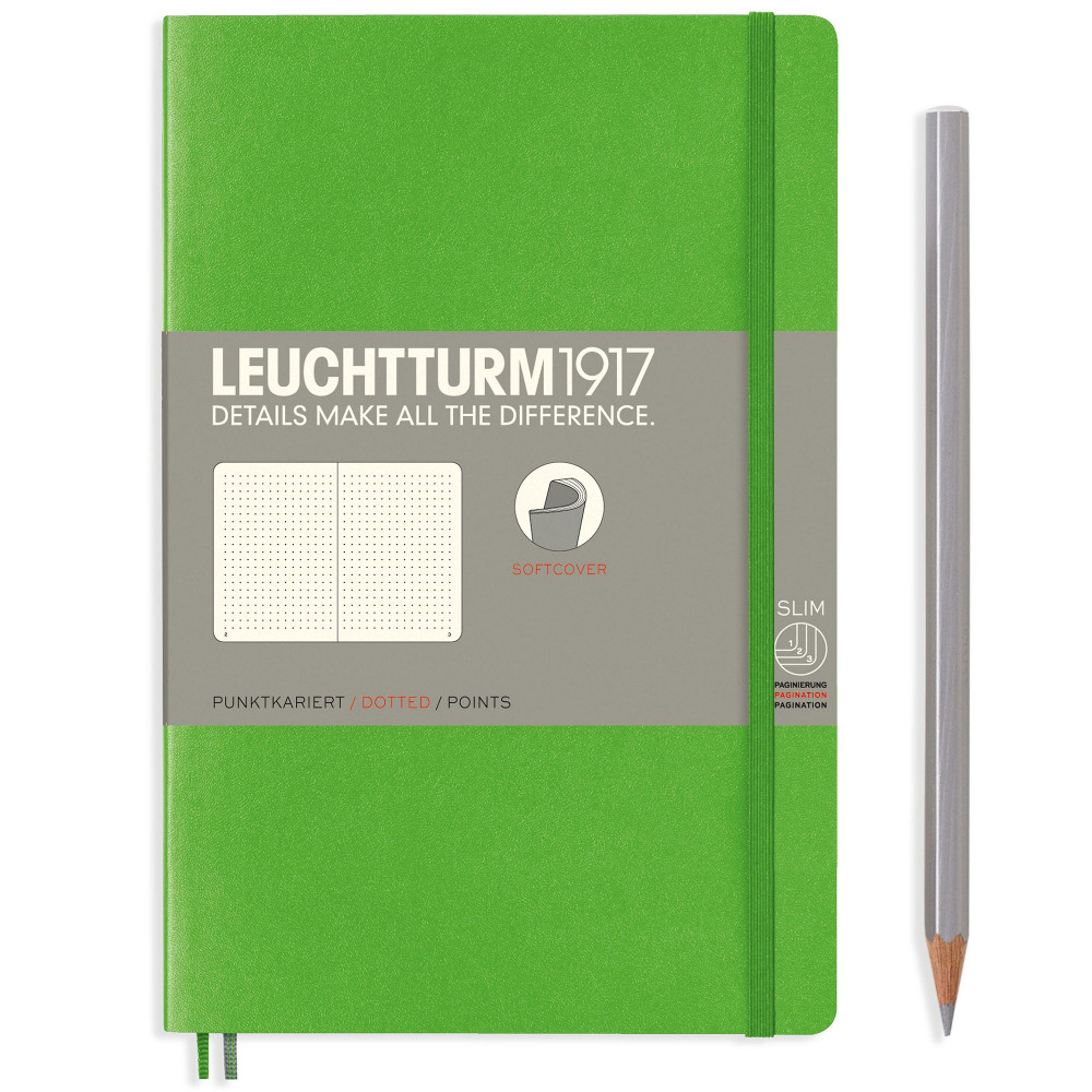 Записная книжка Leuchtturm Paperback B6+ Fresh Green мягкая обложка 123 стр, артикул 358306. Фото 2