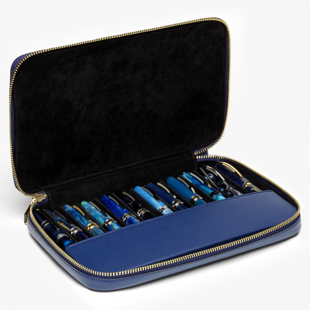 Кожаный чехол для двенадцати ручек Visconti VSCT синий, артикул KL11-02. Фото 4