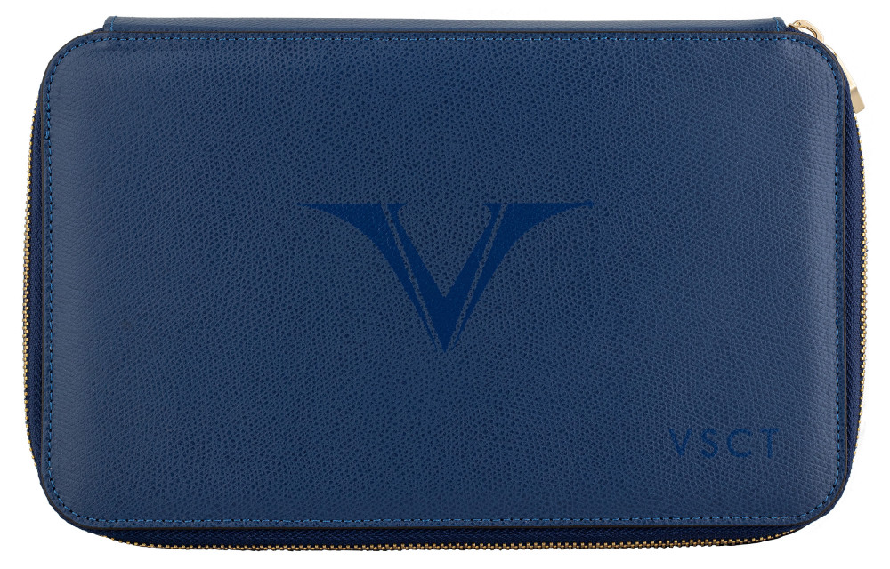 Кожаный чехол для двенадцати ручек Visconti VSCT синий, артикул KL11-02. Фото 1