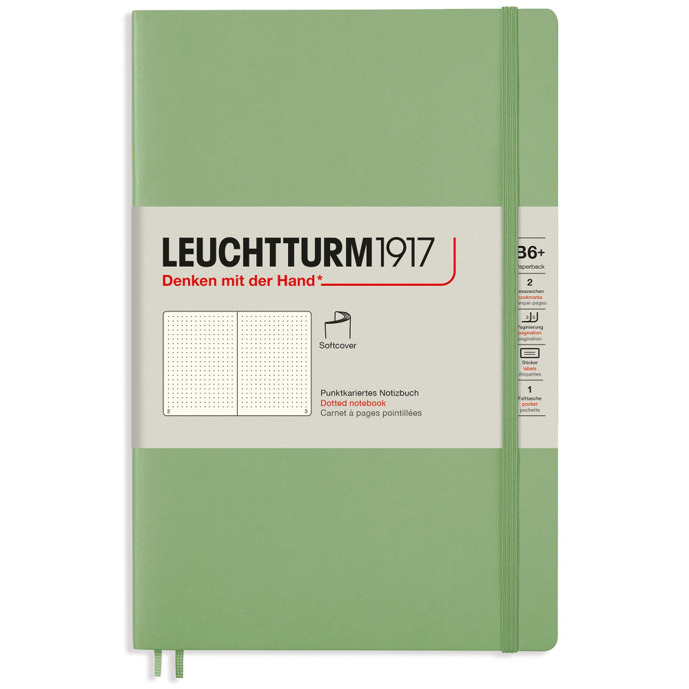 Записная книжка Leuchtturm Paperback B6+ Sage мягкая обложка 123 стр, артикул 363934. Фото 1