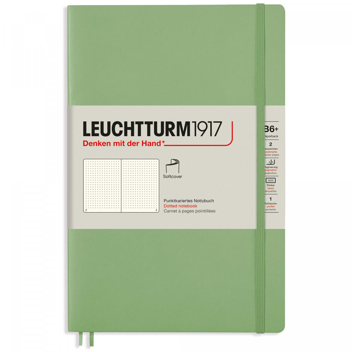 Записная книжка Leuchtturm Paperback B6+ Sage мягкая обложка 123 стр, 363934 Записная книжка Leuchtturm Paperback B6+ Sage мягкая обложка 123 стр, артикул 363934. Фото 1