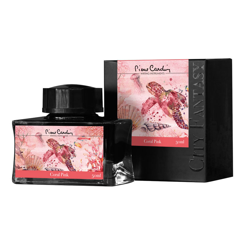 Флакон с чернилами Pierre Cardin Coral Pink (розовый коралл) для перьевых ручек 50 мл, артикул PC332-L13. Фото 1