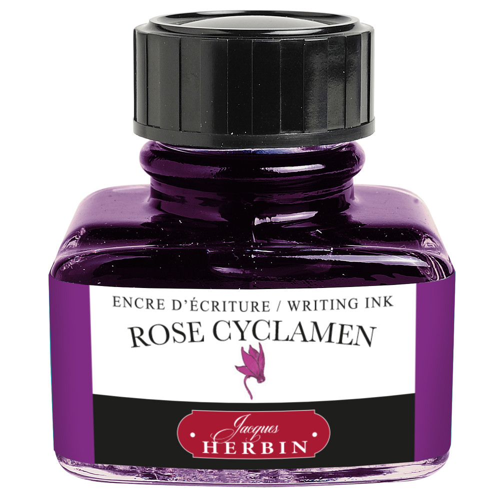 Флакон с чернилами Herbin Rose cyclamen (розовый цикламен) 30 мл, артикул 13066T. Фото 4