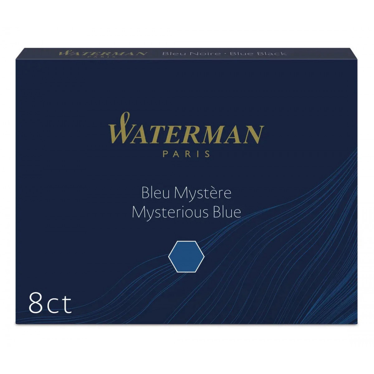 Картриджи Standart (длинные, 8 шт) для перьевой ручки Waterman темно-синий, артикул S0110910. Фото 1