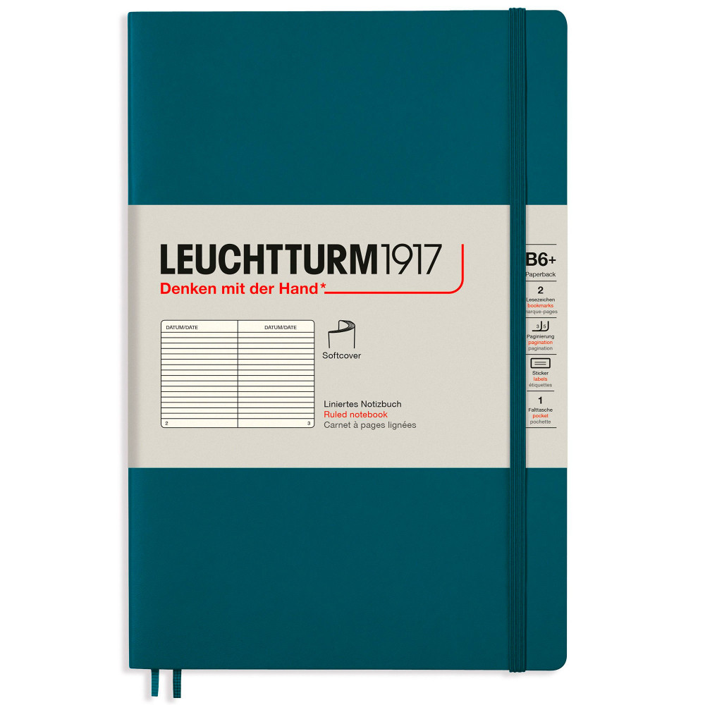 Записная книжка Leuchtturm Paperback B6+ Pacific Green мягкая обложка 123 стр, артикул 359679. Фото 10