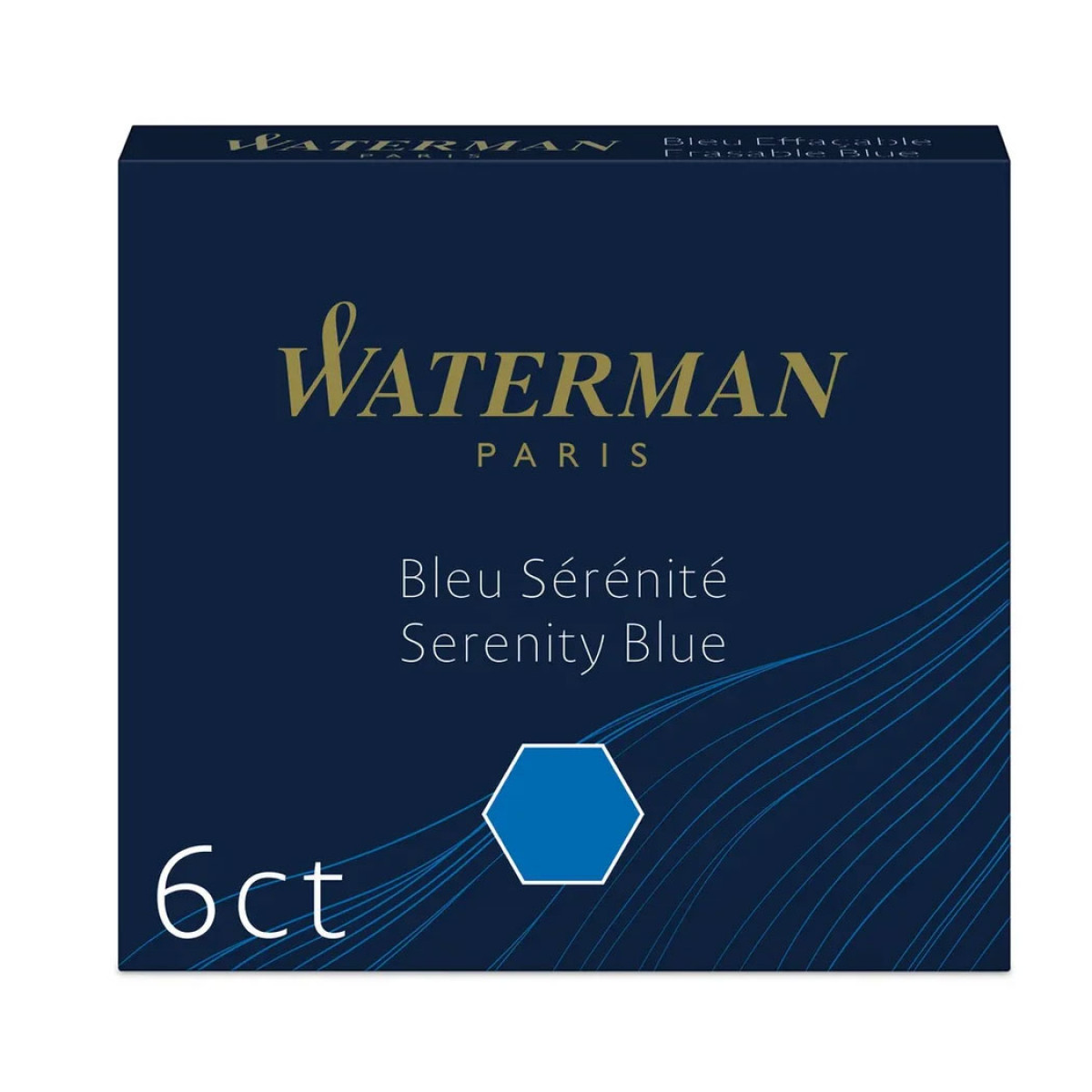 Картриджи International (короткие, 6 шт) для перьевой ручки Waterman синий, S0110950 Картриджи International (короткие, 6 шт) для перьевой ручки Waterman синий, артикул S0110950. Фото 1