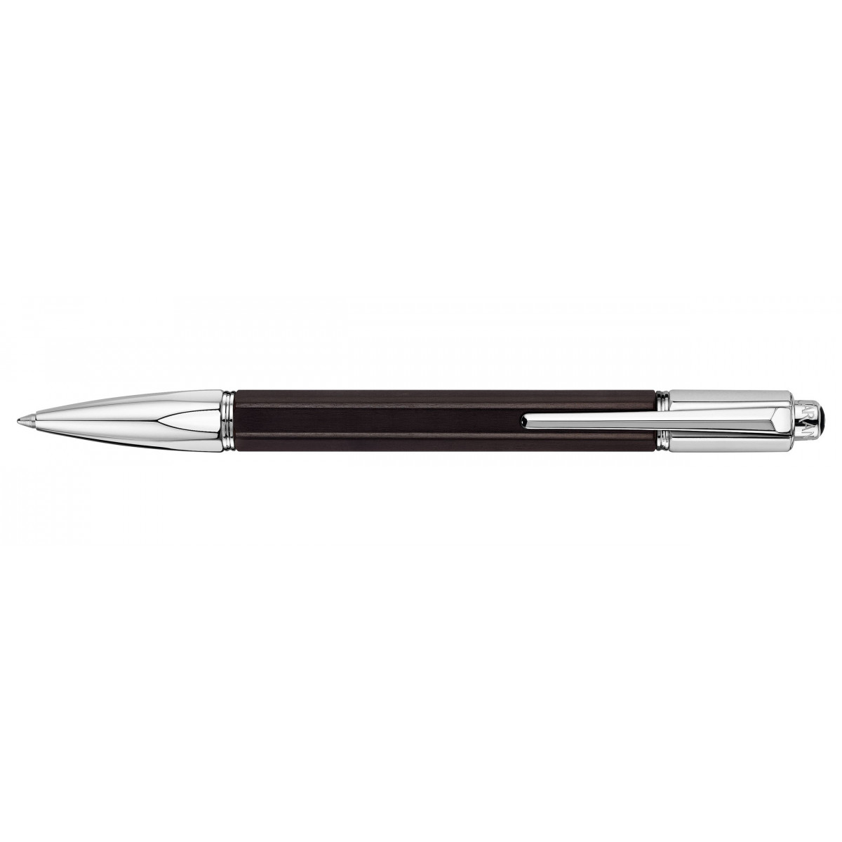 Шариковая ручка Caran d'Ache Varius Ebony Silver Plated, артикул 4480.086. Фото 1