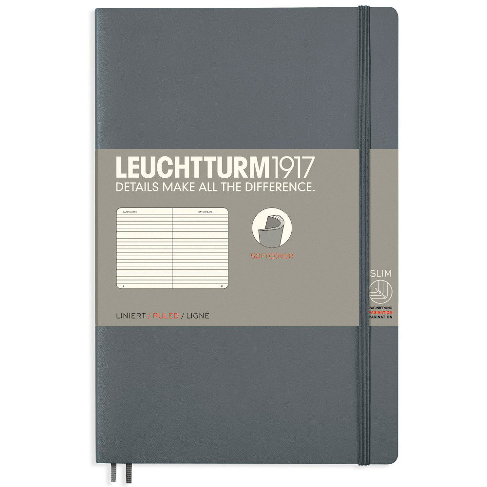 Записная книжка Leuchtturm Paperback B6+ Anthracite мягкая обложка 123 стр, артикул 358327. Фото 10