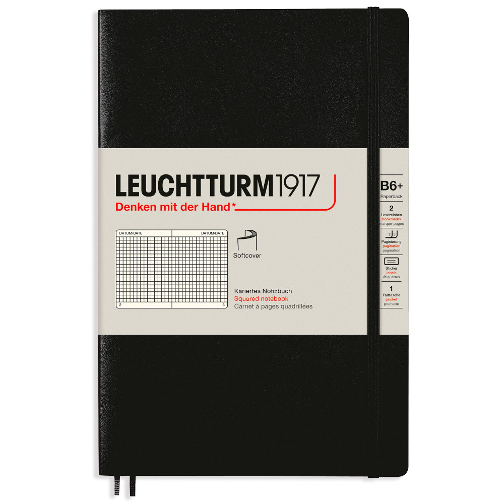 Записная книжка Leuchtturm Paperback B6+ Black мягкая обложка 123 стр, артикул 358291. Фото 11