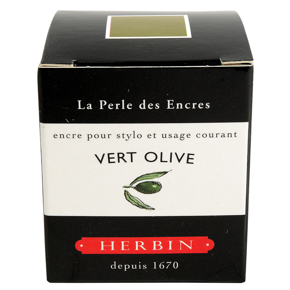 Флакон с чернилами Herbin Vert olive (оливковый) 30 мл, артикул 13036T. Фото 3