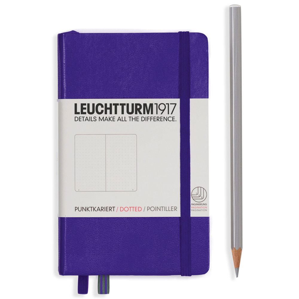Записная книжка Leuchtturm Pocket A6 Purple твердая обложка 187 стр, артикул 346683. Фото 2