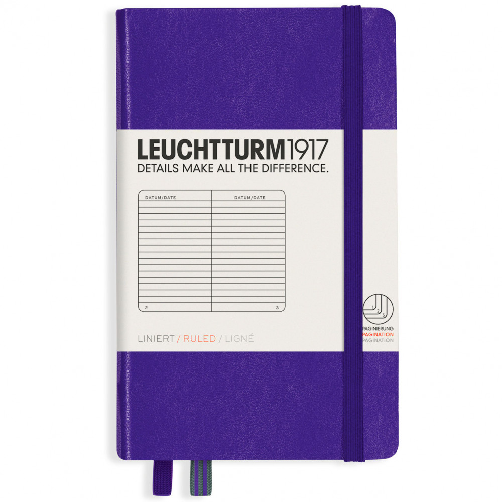 Записная книжка Leuchtturm Pocket A6 Purple твердая обложка 187 стр, артикул 346683. Фото 9