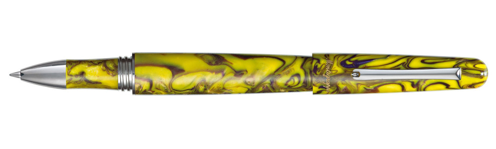 Ручка-роллер Montegrappa Elmo 01 Fantasy Blooms Iris Yellow, артикул elmo01-iy-rb. Фото 1