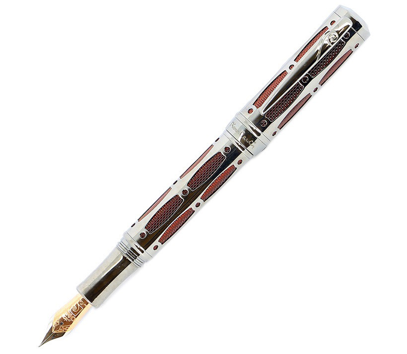 Перьевая ручка Pierre Cardin The One хром с красной вставкой, артикул PC1001FP-05. Фото 2