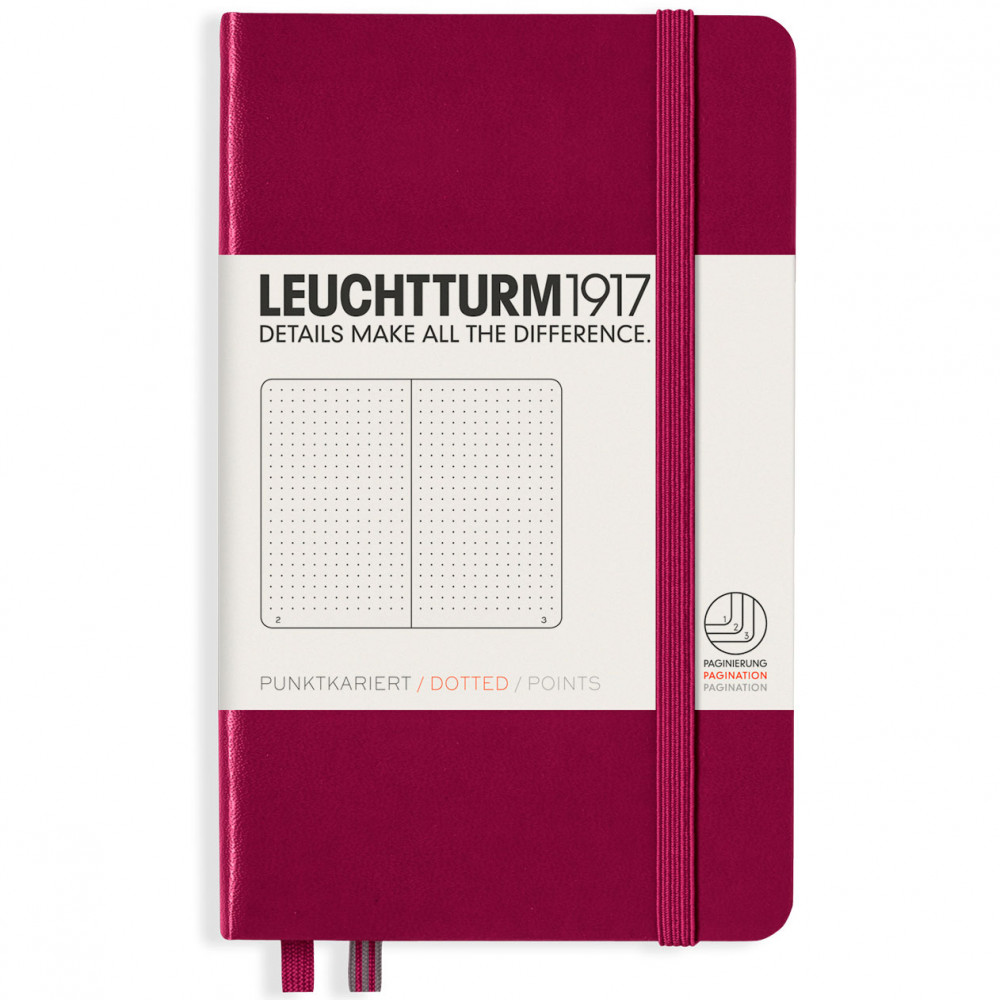 Записная книжка Leuchtturm Pocket A6 Port Red твердая обложка 187 стр, артикул 359703. Фото 1