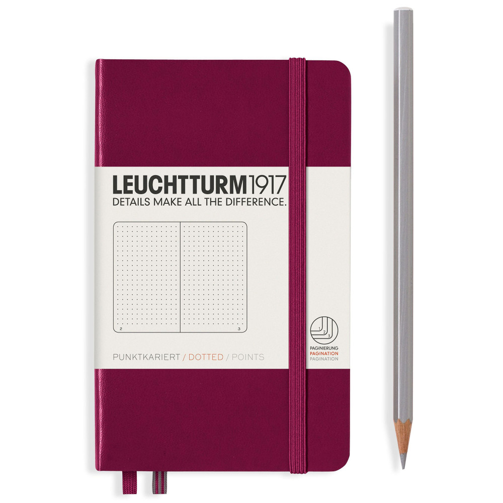 Записная книжка Leuchtturm Pocket A6 Port Red твердая обложка 187 стр, артикул 359703. Фото 2