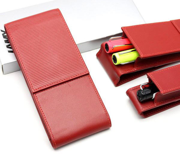 Кожаный футляр для ручки Lamy A314 красный, артикул 1325582. Фото 3
