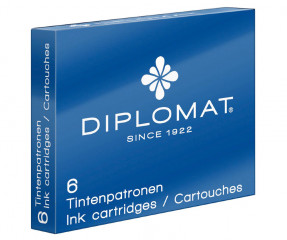 Картриджи с чернилами (6 шт) для перьевой ручки Diplomat синий