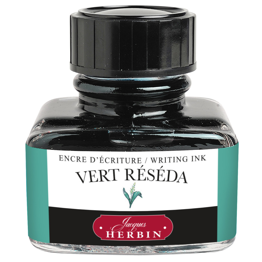 Флакон с чернилами Herbin Vert reseda (нежный зелено-голубой) 30 мл, артикул 13038T. Фото 1