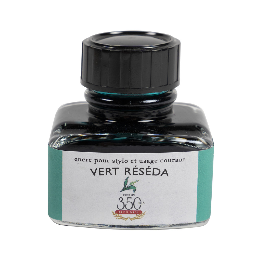 Флакон с чернилами Herbin Vert reseda (нежный зелено-голубой) 30 мл, артикул 13038T. Фото 3