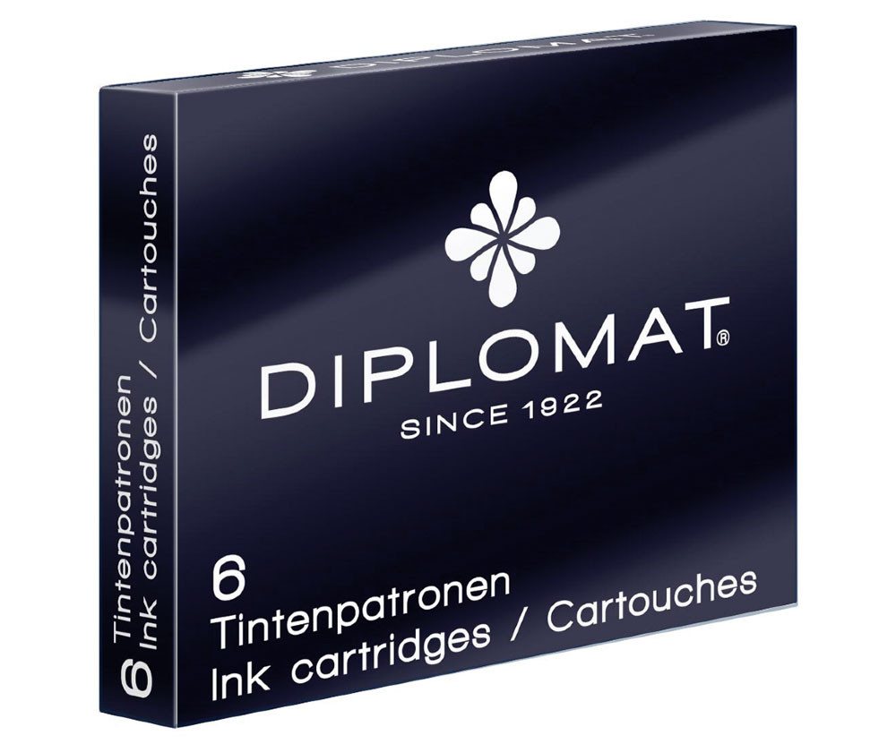 Картриджи с чернилами (6 шт) для перьевой ручки Diplomat черный, артикул D10275204. Фото 1